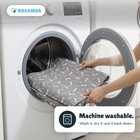 RooPad reusable dog pee pad shown machine washable in a washing machine